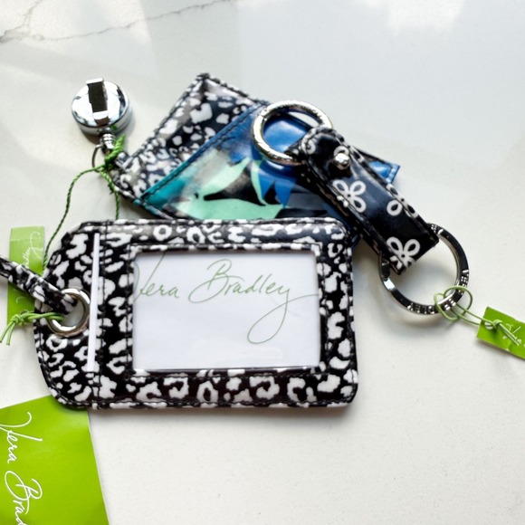 NEW Vera Bradley‎ 3 Piece Set Key Chain Retractable Lanyard Luggage Tag - Picture 1 of 12